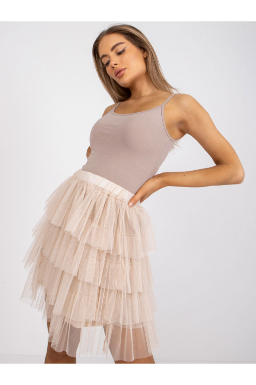 Bēši tilla mini svārki ar volāniem...