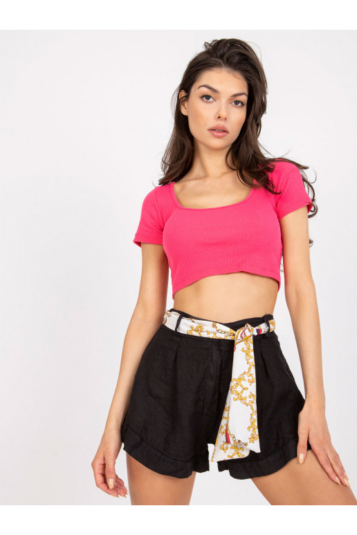 Melni lina ikdienas šorti ar iesiešanu