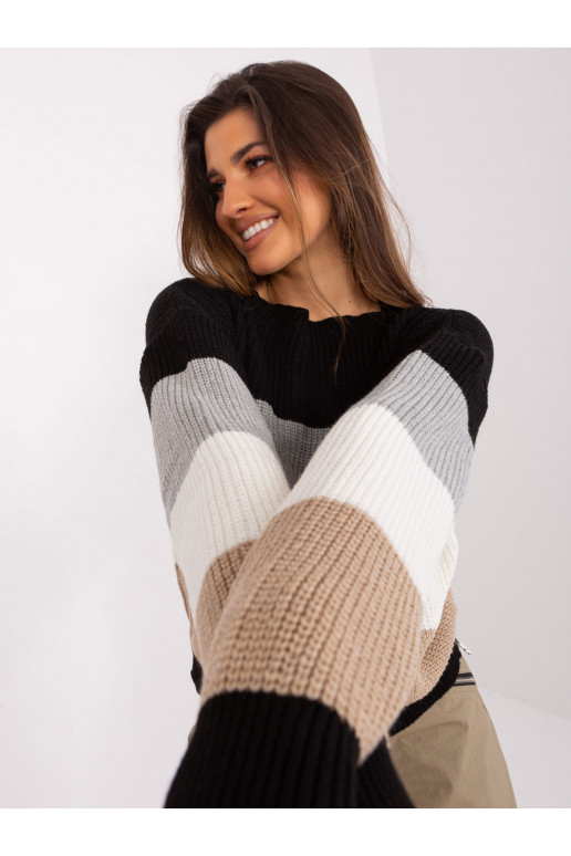 Džemperis-BA-SW-8024.57P-melns-bēšs