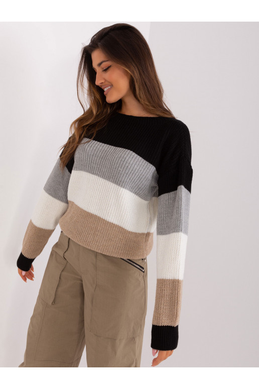 Džemperis-BA-SW-8024.57P-melns-bēšs