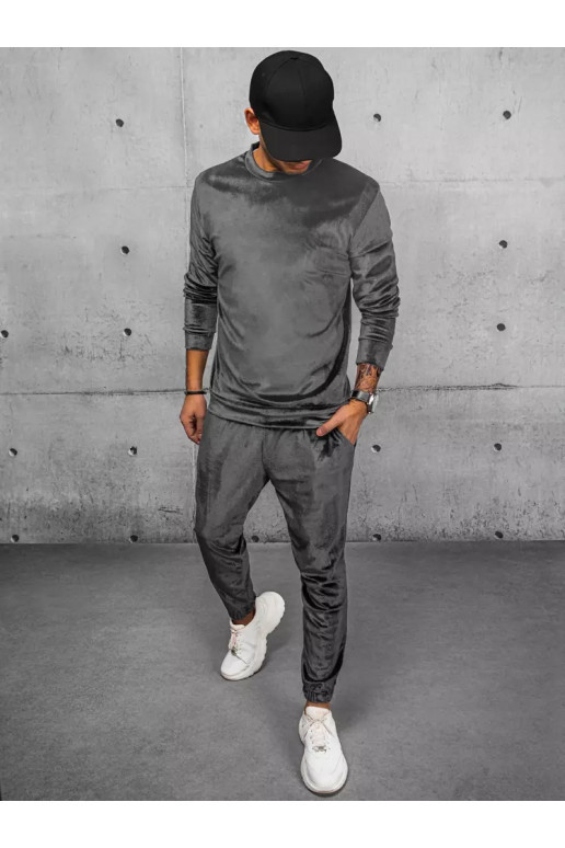 Vīriešu pelēks velūra treniņtērps
