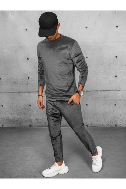 Vīriešu pelēks velūra treniņtērps