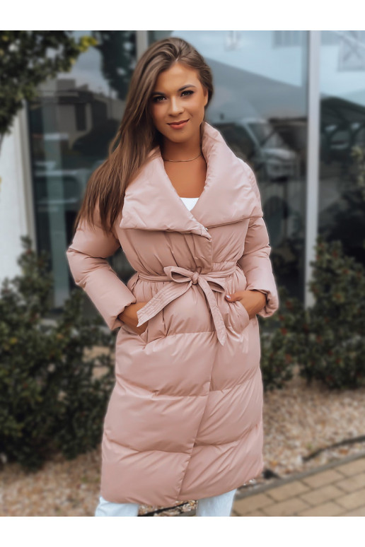 Sieviešu stepēts jakas mētelis FAVI rozā