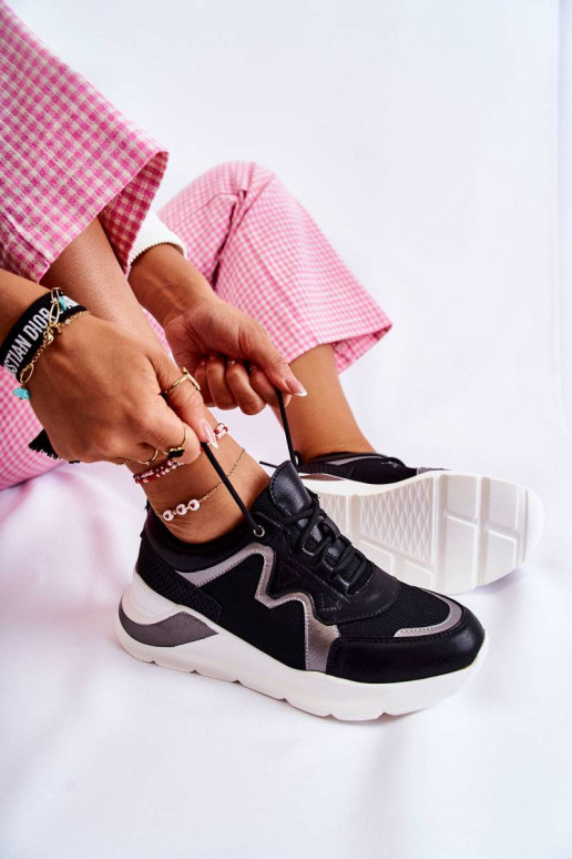 Stilīgas Sneakers modeļa apavi melnas...