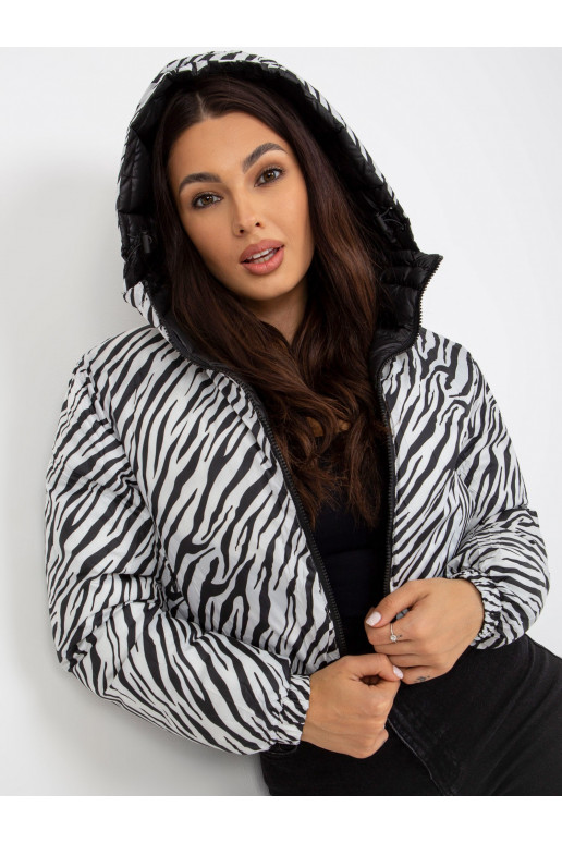 Melna divpusēja zebra stepēta jaka