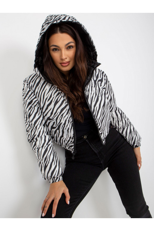 Melna divpusēja zebra stepēta jaka