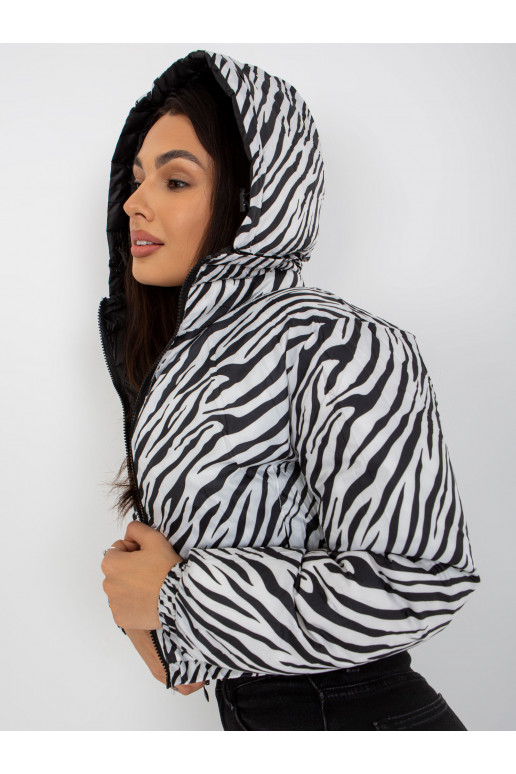 Melna divpusēja zebra stepēta jaka