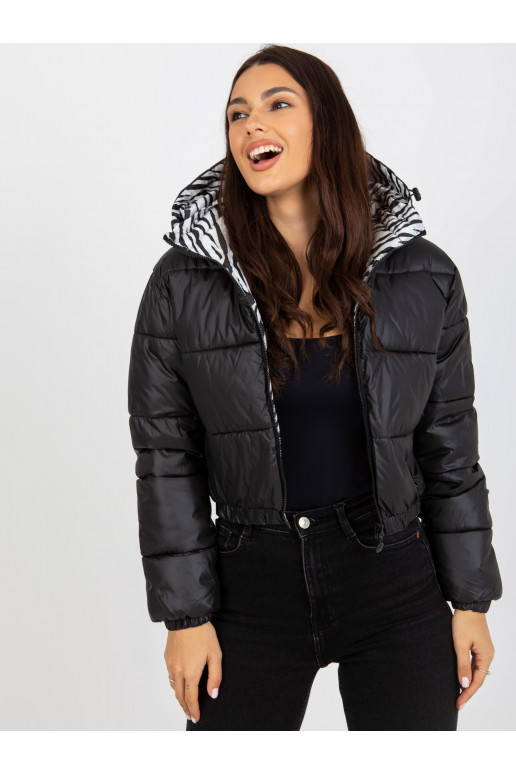 Melna divpusēja zebra stepēta jaka