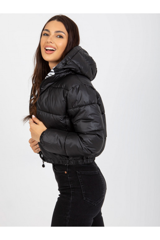 Melna divpusēja zebra stepēta jaka