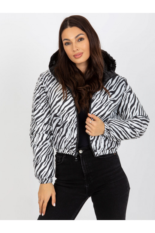 Melna divpusēja zebra stepēta jaka