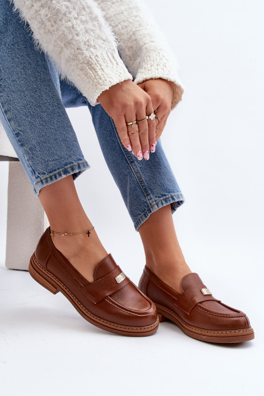 Sieviešu mokasīni brūnas krāsas