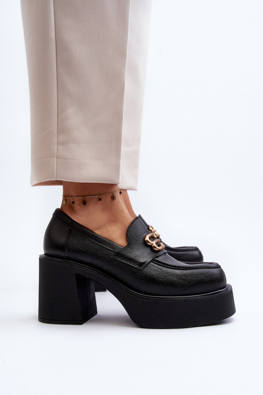 Zazoo apavi ar papēdi melnas krāsas