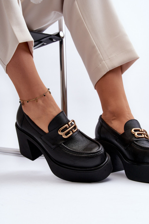 Zazoo apavi ar papēdi melnas krāsas