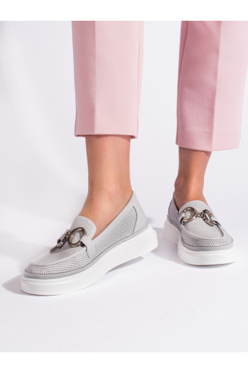 Pelēkas krāsas  sieviešu mokasīni 2