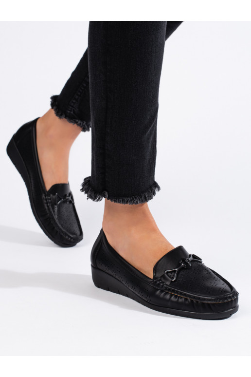 Melns sieviešu mokasīni