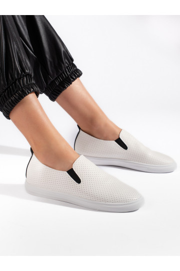 kurpes slip on balta krāsa-Melnas krāsas