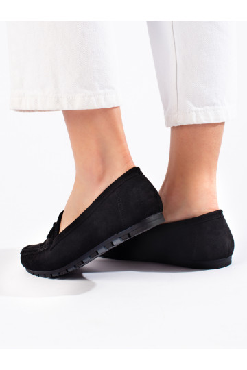 zamšādas Melnas krāsas sieviešu mokasīni 2
