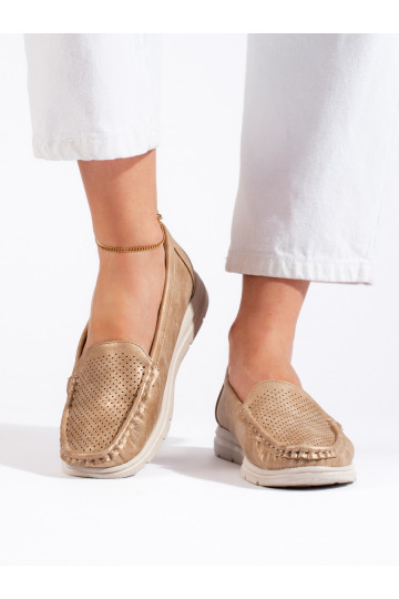 Zelta krāsas sieviešu mokasīni 2