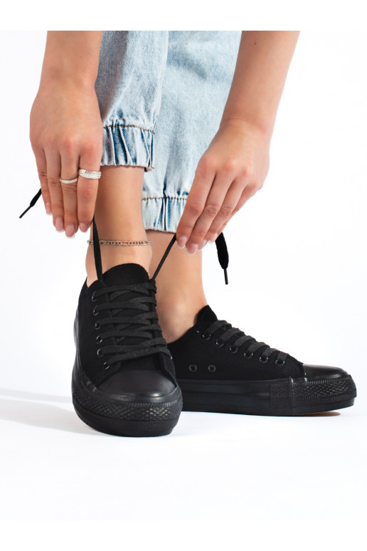 Melnas klasiska modeļa sieviešu kedas ar platformu Melnas klasiska modeļa sieviešu kedas ar platformu