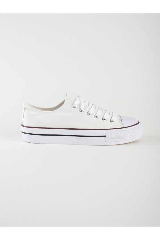 Baltas klasiska modeļa sieviešu kedas ar platformu