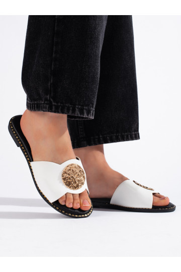 Eleganta stila balta krāsa čības   2