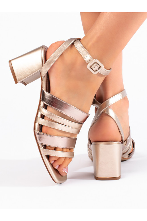 Zelta krāsas kurpes  z paseczkami Sergio Leone