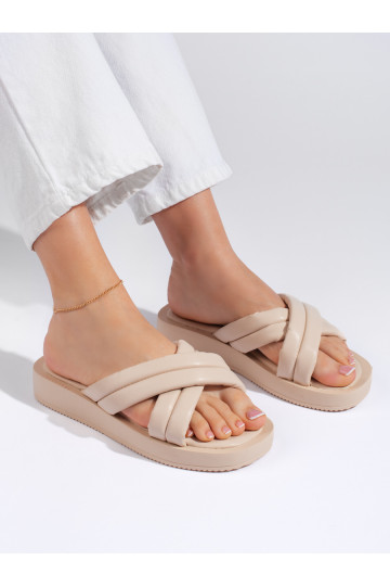 smilšu krāsas  čības  ar platformu