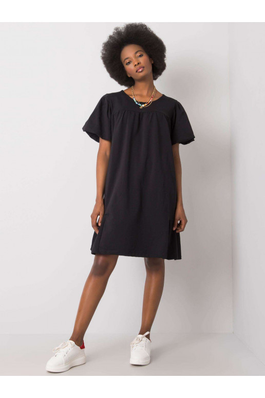 Melna kokvilnas kleita Liliyana RUE...