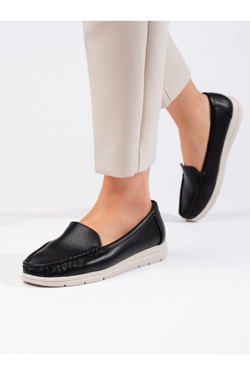 Melns sieviešu mokasīni