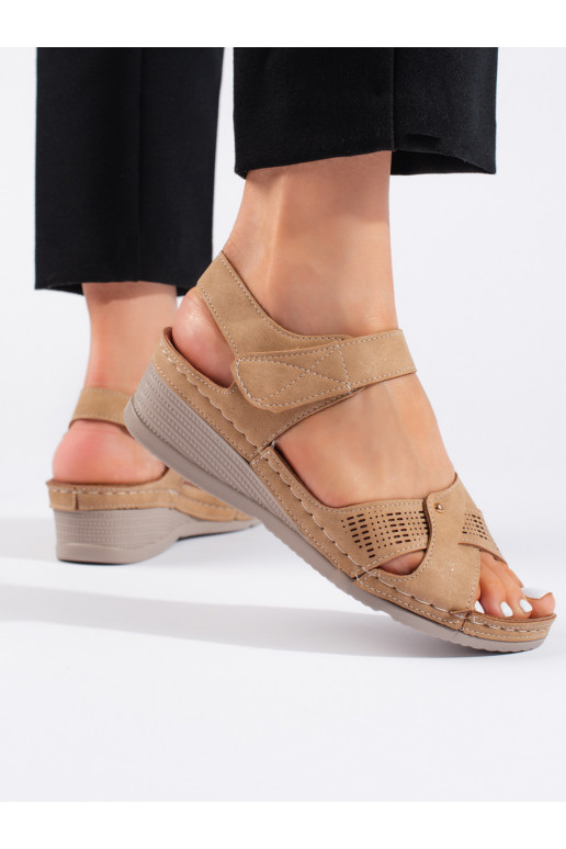 Ērtas sieviešu sandales ar nelielu platformu  brūnas krāsas