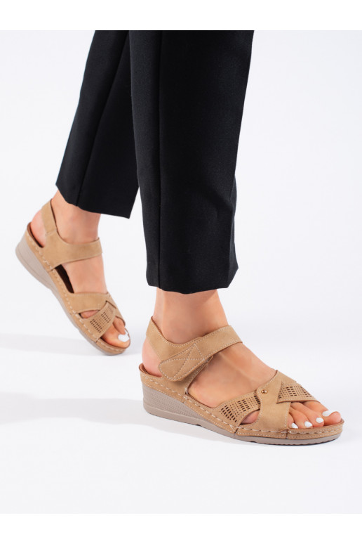 Ērtas sieviešu sandales ar nelielu platformu  brūnas krāsas