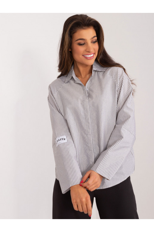 Krekls balts-pelēks