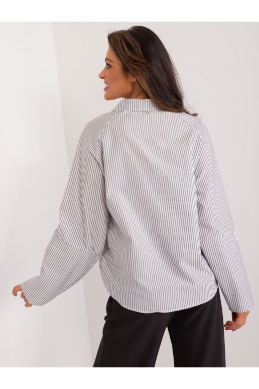 Krekls balts-pelēks