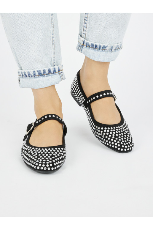 Melns  balerīnas z ćwietkami