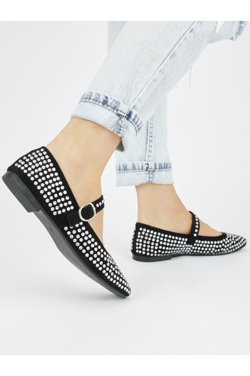 Melns  balerīnas z ćwietkami