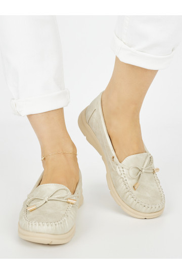 Zelta krāsas  mokasīni no eko ādas