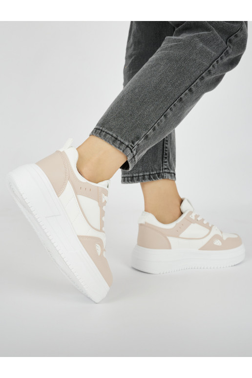 Baltas-rozā krāsa   sieviešu apavi  ar platformu