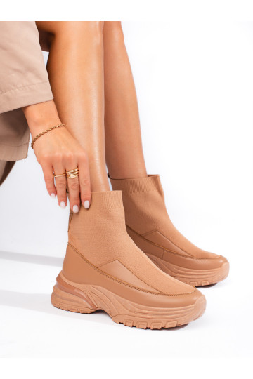 Sportiska stila sieviešu zābaki brūnas krāsas 2