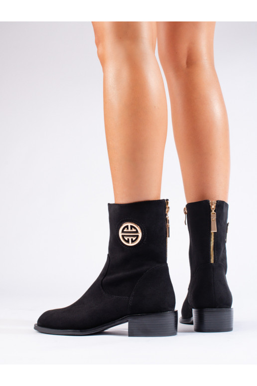 zamšādas  sieviešu zābaki Melnas krāsas