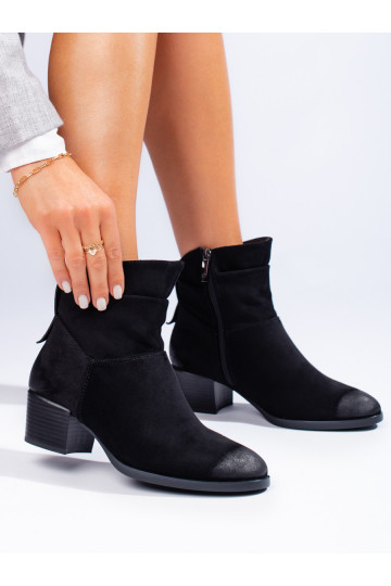 zamšādas sieviešu zābaki Potocki Melnas krāsas 2