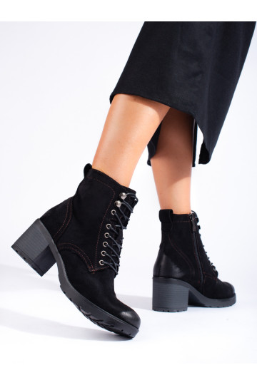 šņorējami sieviešu zābaki  Potocki Melnas krāsas 