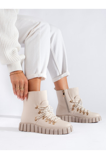 smilšu krāsas  sieviešu zābaki ar platformu Potocki