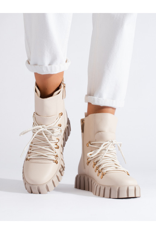 smilšu krāsas  sieviešu zābaki ar platformu Potocki