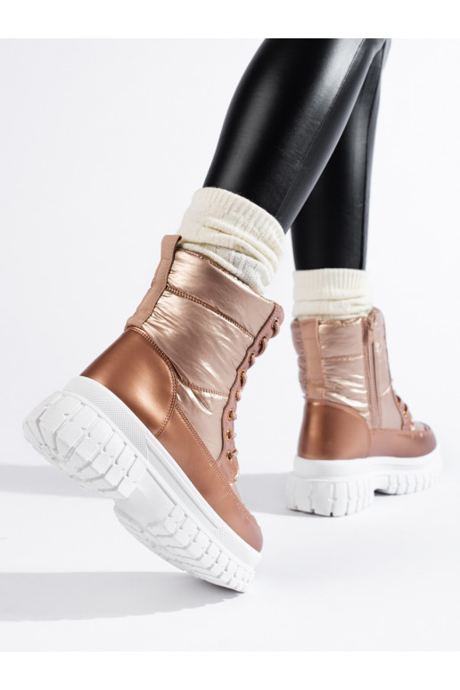 Zelta krāsas Sieviešu sniega zābaki 