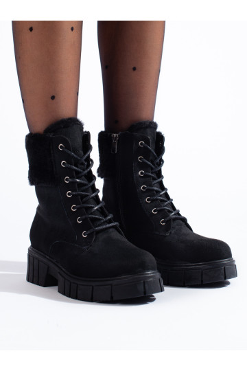 zamšādas Sieviešu zābaki Shelovet Melnas krāsas 2