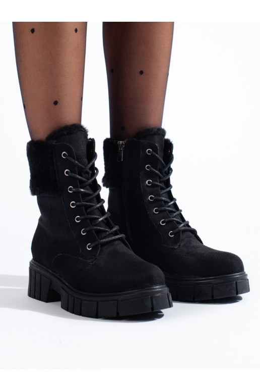 zamšādas Sieviešu zābaki Shelovet Melnas krāsas