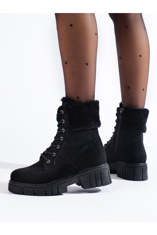 zamšādas Sieviešu zābaki Shelovet Melnas krāsas