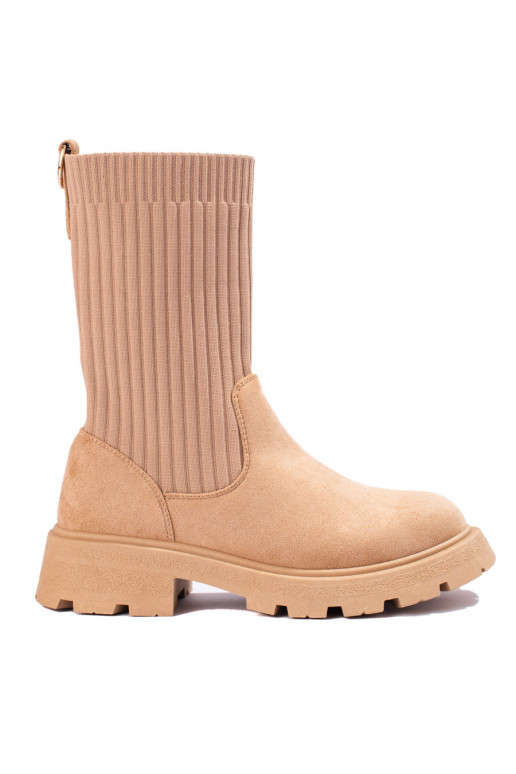 zamšādas sieviešu zābaki  