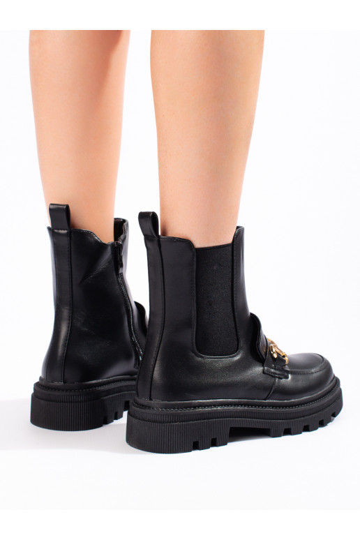 Melns zābaki Sieviešu zābaki ar platformu