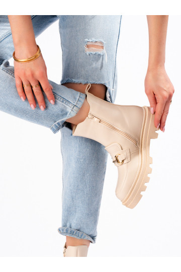 smilšu krāsas Sieviešu zābaki ar platformu 2